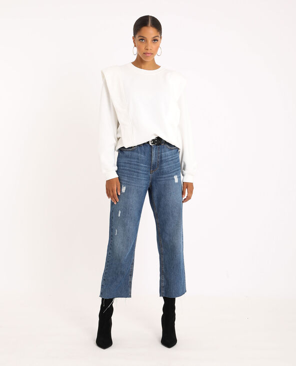 Sweat à épaulettes blanc - Pimkie