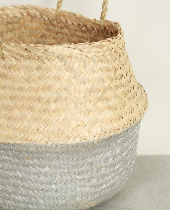 Panier tressé silver moyen argenté - Pimkie