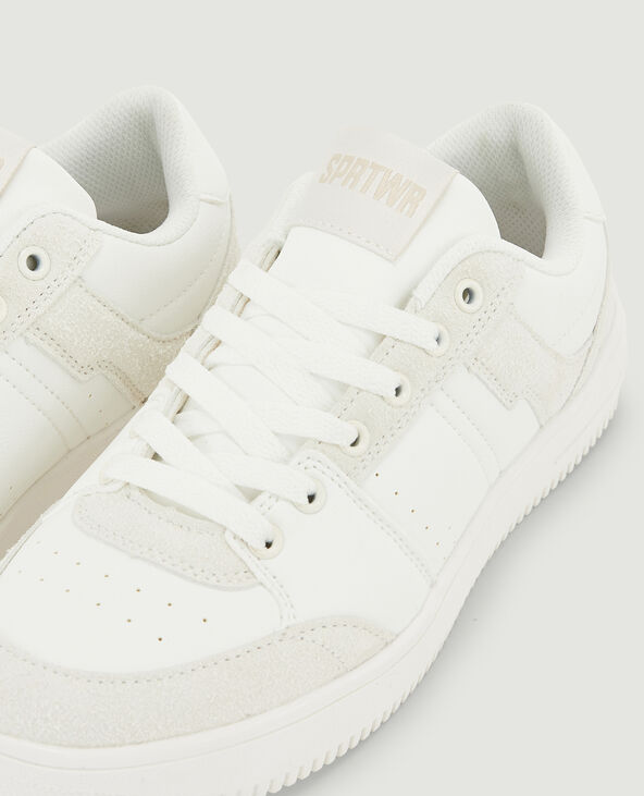 Sneakers bi-matière blanc - Pimkie