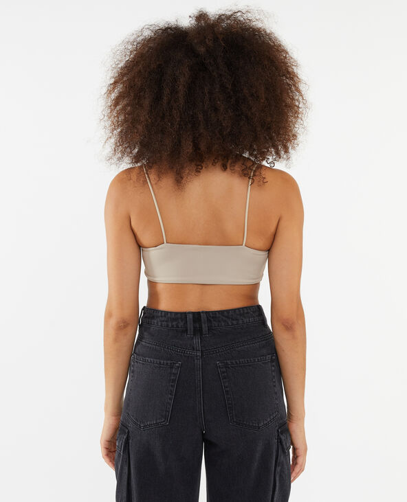 Brassière à bretelles encolure V beige - Pimkie