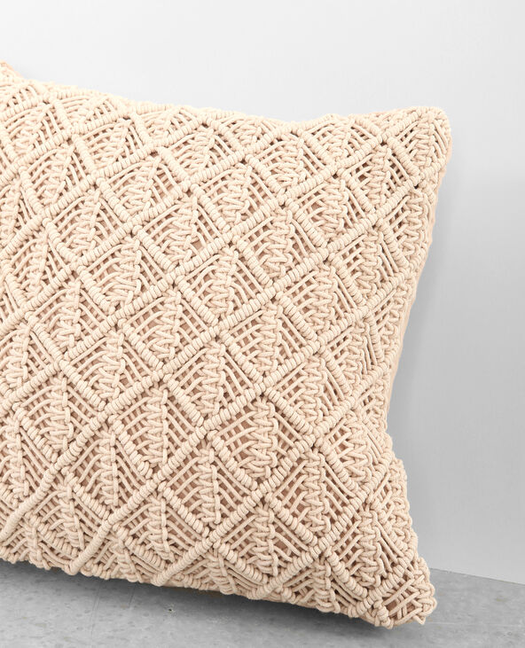 Housse de coussin macramé rose - Pimkie
