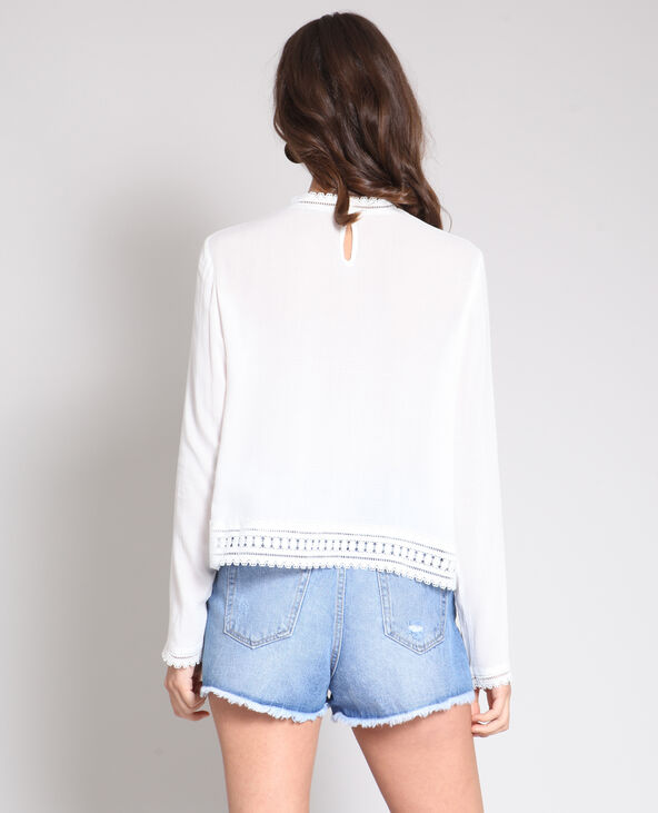 Chemisier à broderies blanc - Pimkie
