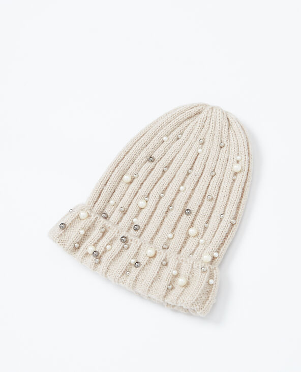 Bonnet à perles gris clair - Pimkie