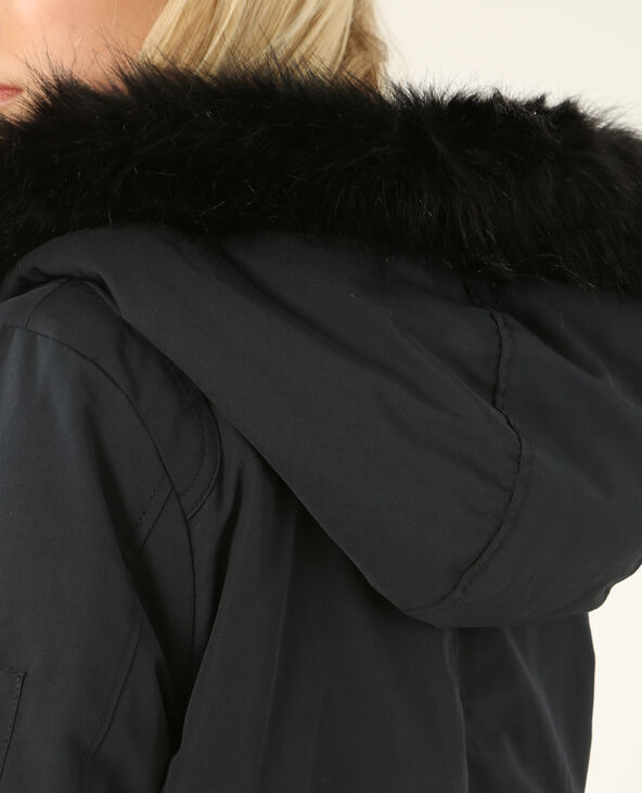Parka longue à capuche noir - Pimkie