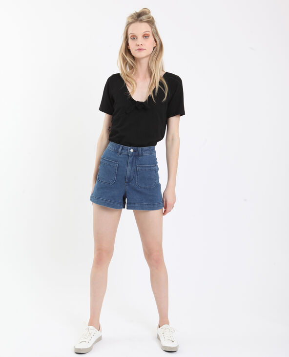 Short en jean high waist bleu - Pimkie