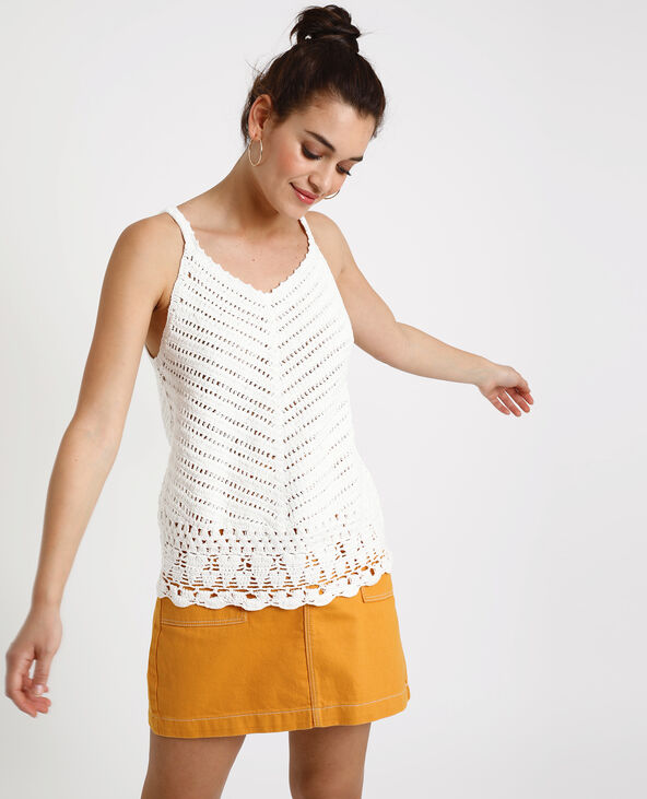 Top en crochet blanc - Pimkie