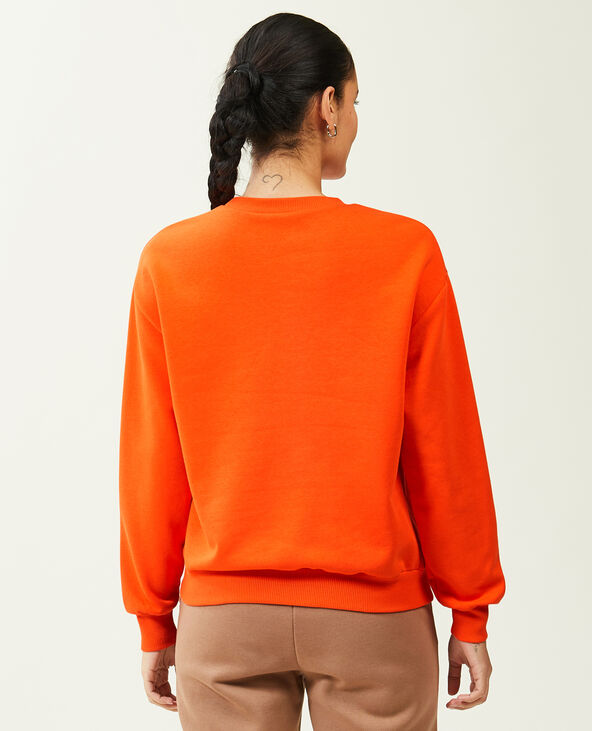 Sweat col rond orange - Pimkie