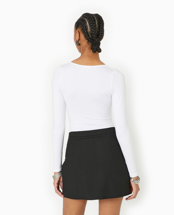 Body manches longues col V blanc - Pimkie