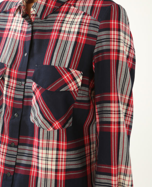 Chemise à carreaux bleu marine - Pimkie