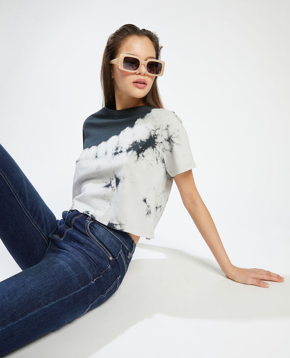 T-shirt cropped tie and dye noir - Pimkie