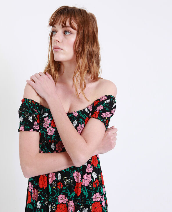 Robe à col bardot noir - Pimkie