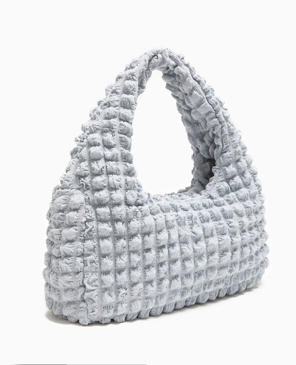 Sac forme lune en tissu reliéfé gris - Pimkie
