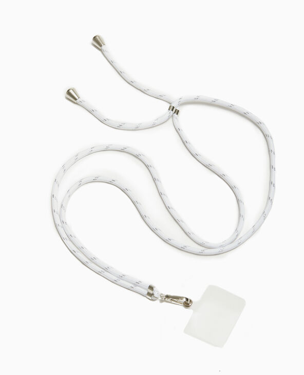 Cordon pour téléphone avec mousqueton blanc - Pimkie