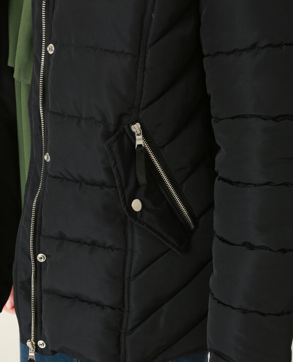 Doudoune fausse fourrure noir - Pimkie