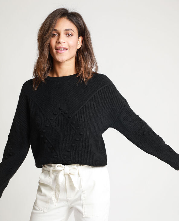 Pull noir en store maille