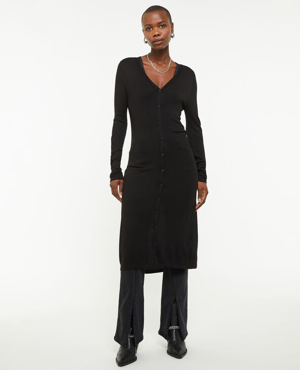 Gilet long en maille noir - Pimkie