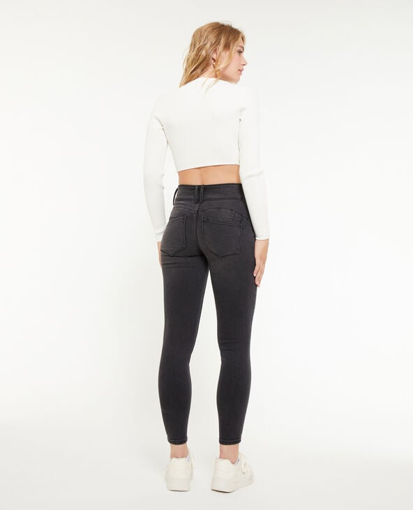 Jean skinny push up avec double bouton noir - Pimkie