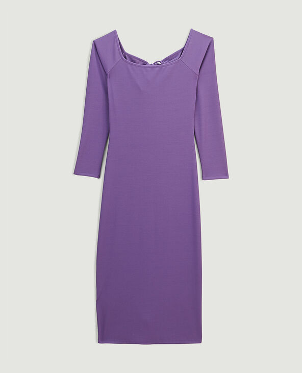 Robe longue en maille côtelée violet - Pimkie