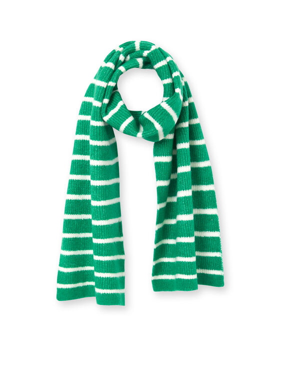 Echarpe en maille rayée vert foncé - Pimkie