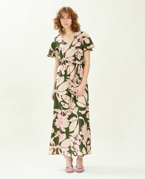Robe longue encolure croisée vert - Pimkie