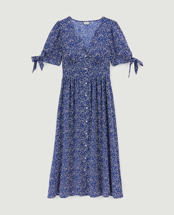 Robe longue boutonnée bleu - Pimkie
