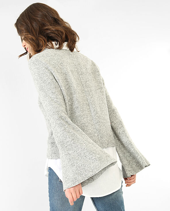 Pull manches pagode gris chiné - Pimkie