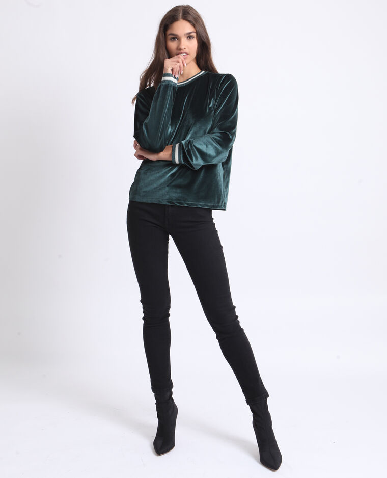 Sweat velours vert foncé - Pimkie