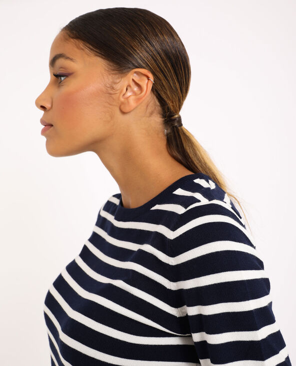 Pull rayé bleu marine - Pimkie