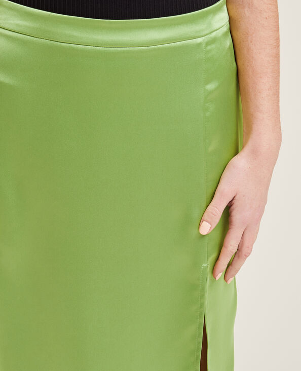 Jupe longue en satin vert - Pimkie