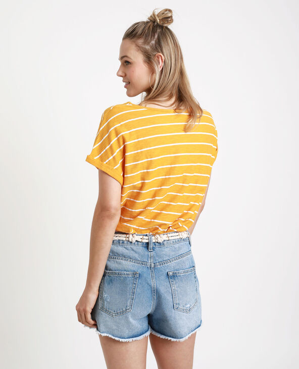 T-shirt rayé jaune ocre - Pimkie
