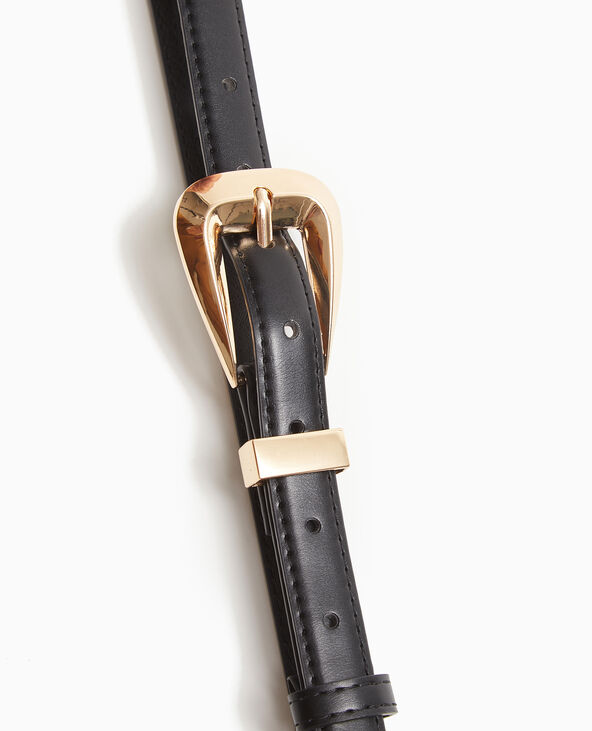 Ceinture fine en simili cuir noir - Pimkie