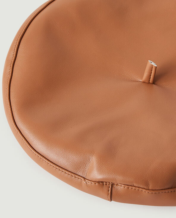 Béret en simili cuir taupe - Pimkie