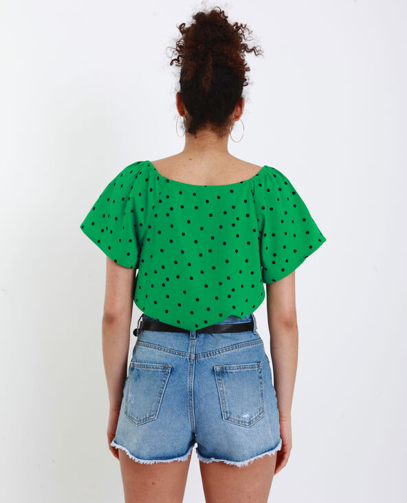 Chemisier à pois vert - Pimkie