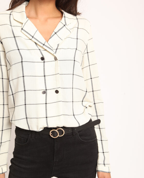 Chemise à carreaux blanc - Pimkie