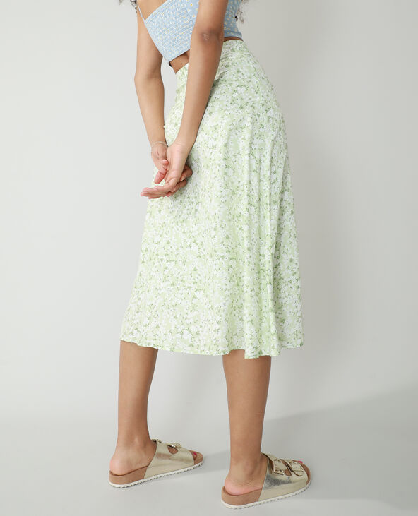 Jupe midi boutonnee et fleurie