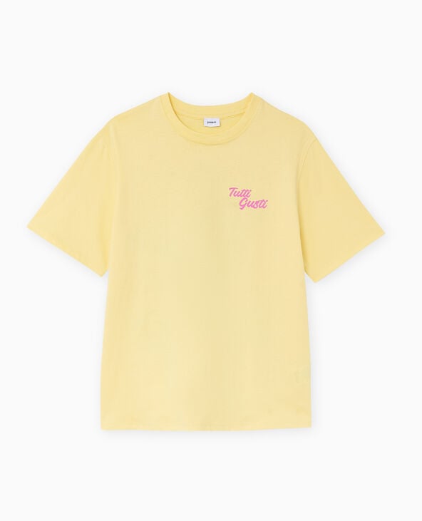 T-shirt oversize avec print poitrine et dos jaune - Pimkie