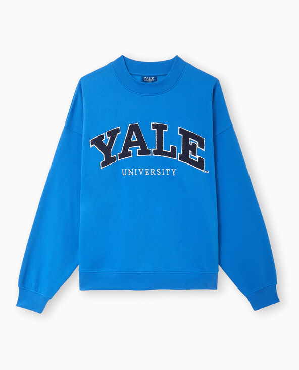 Sweat oversize avec transfert bouclette YALE bleu électrique - Pimkie