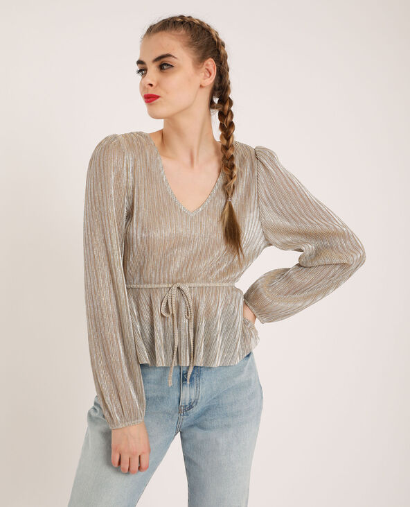 Blouse courte brillante doré - Pimkie