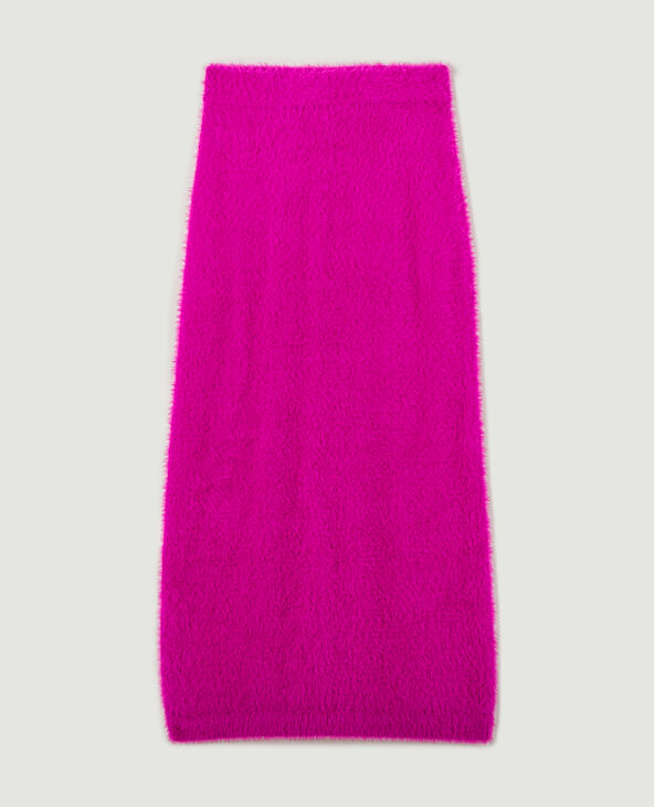 Jupe longue en maille fluffy et poilue rose - Pimkie