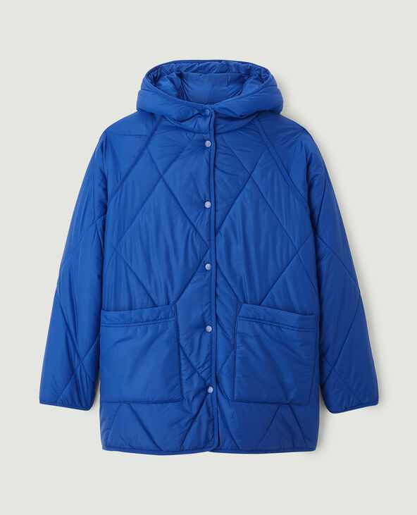 Veste matelassée avec capuche bleu électrique - Pimkie