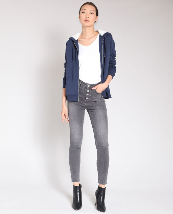 Sweat zippé bleu marine - Pimkie
