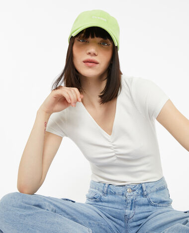 Body manches courtes col V blanc - Pimkie
