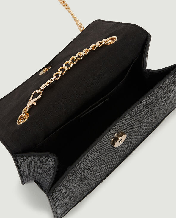 Sac boxy façon croco noir - Pimkie
