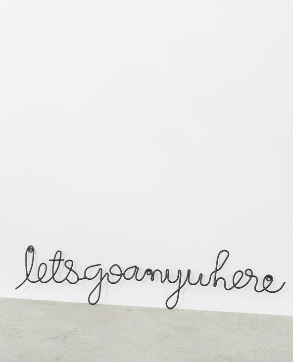 Déco murale "Let's go anywhere" noir - Pimkie
