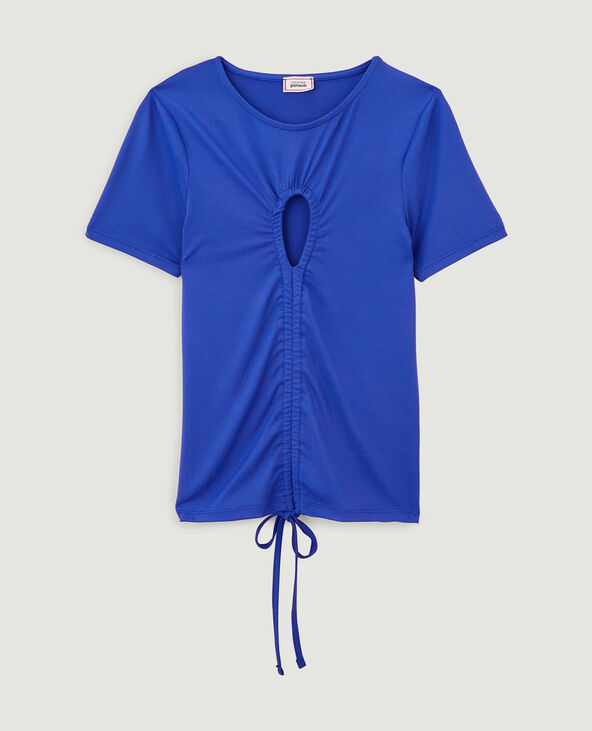 Top avec découpe et liens coulissés bleu électrique - Pimkie