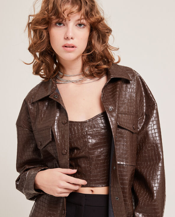 Surchemise effet croco marron - Pimkie