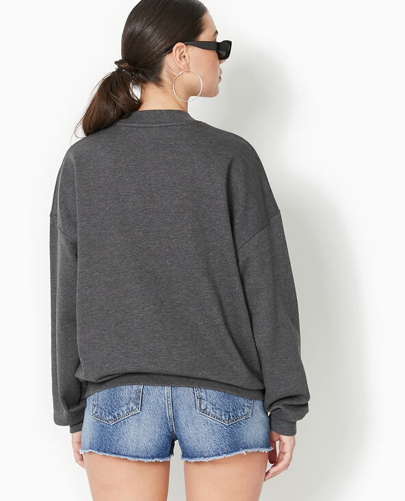 Sweat col rond Nirvana gris foncé - Pimkie