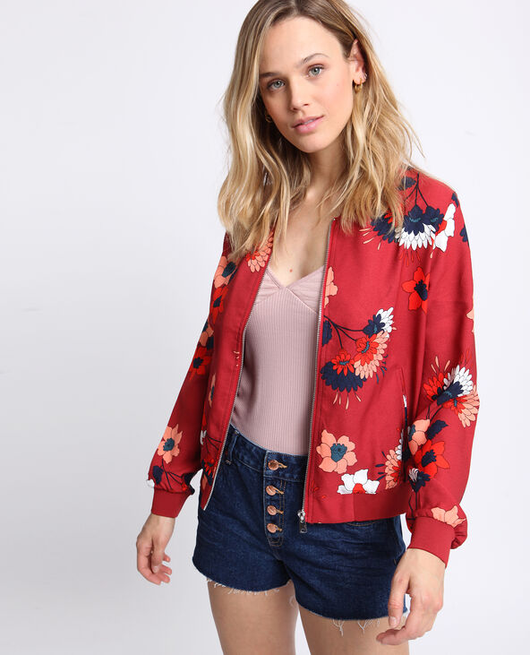 Bomber fluide fleuri marron - Pimkie