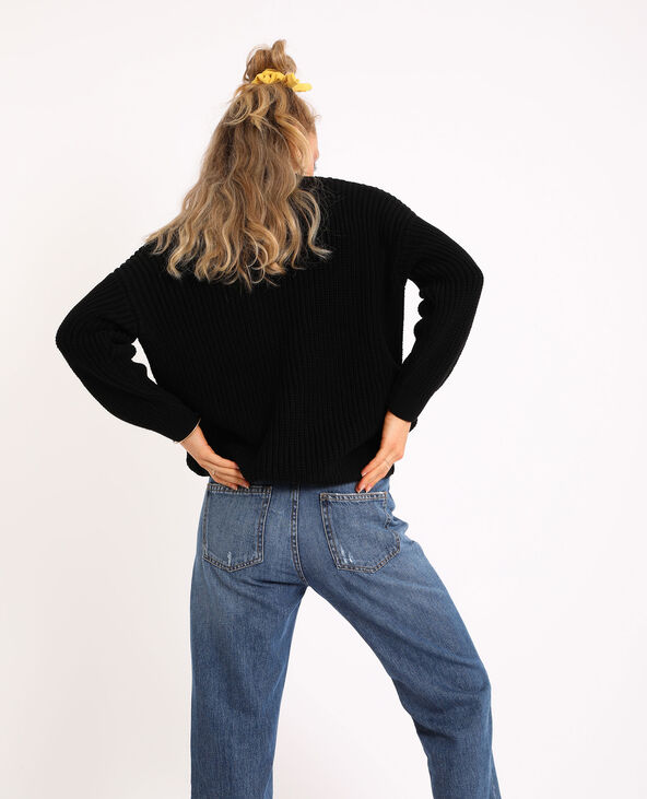 Gilet grosse maille noir - Pimkie