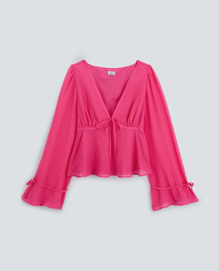Blouse en tissu léger rose fuchsia - Pimkie